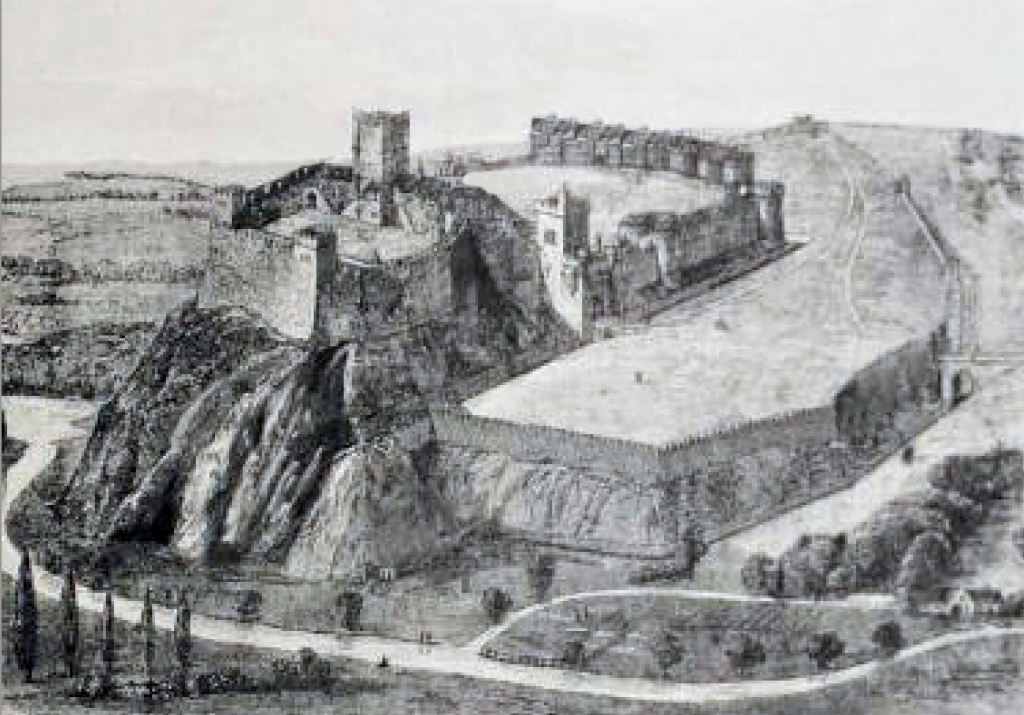 Black and White print of Nottingham Castle